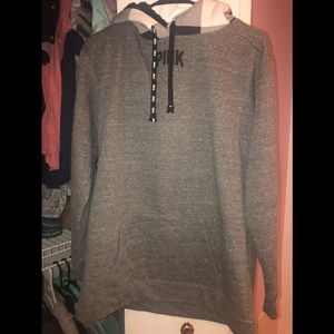 Pink Gray Sherpa Hood Sweatshirt